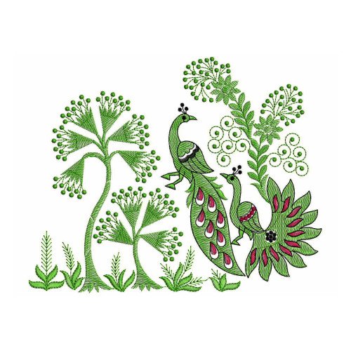 Computer Embroidery Peacock Design