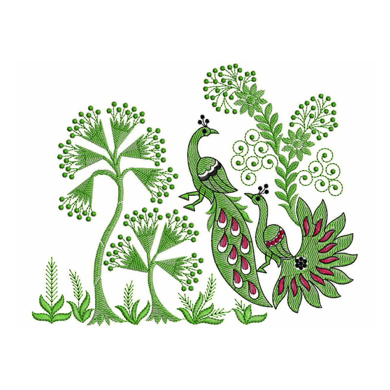 Computer Embroidery Peacock Design