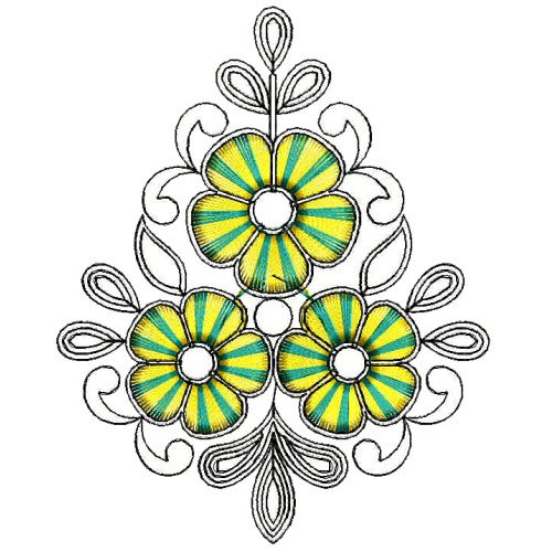 Cording Apllique Embroidery Design 25499