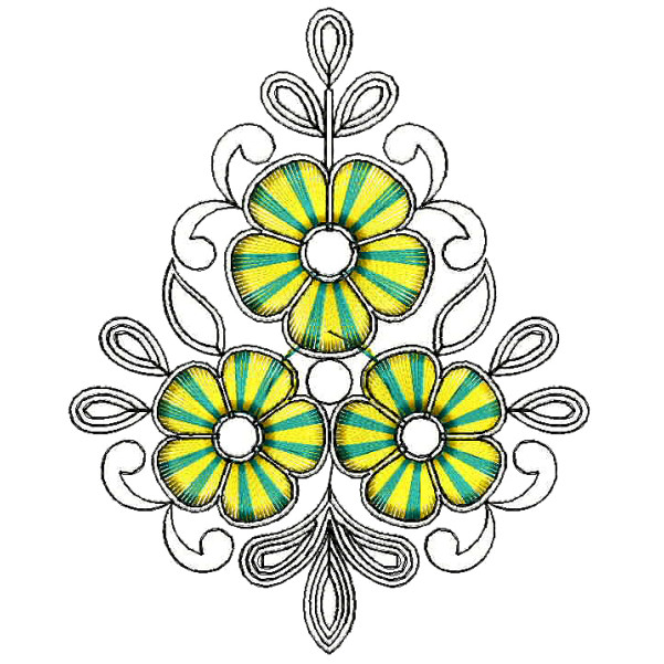 Cording Apllique Embroidery Design 25499