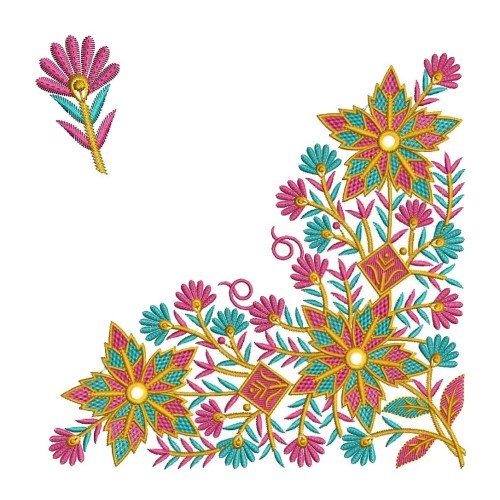 Corner Embroidery For Hijabs