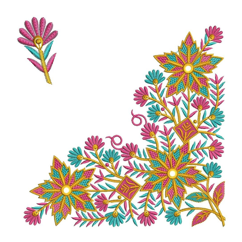 Corner Embroidery For Hijabs