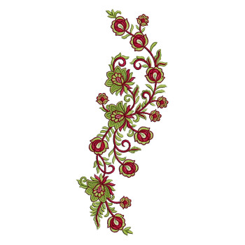 Corner Flower Embroidery Design