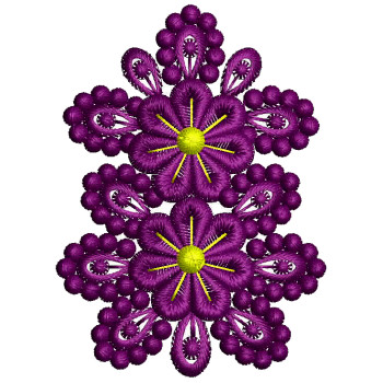 Cotton Thread Pink Flower Embroidery Design 25035