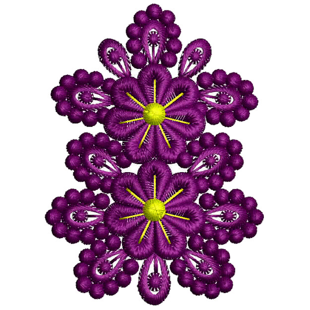 Cotton Thread Pink Flower Embroidery Design 25035