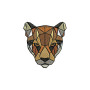 Cougar Geometric Head Embroidery Design