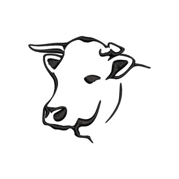 Cow Head Embroidery Design