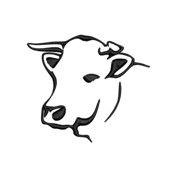 Cow Head Embroidery Design