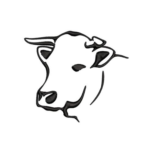 Cow Head Embroidery Design
