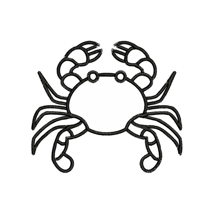 Crab Outline Embroidery Design