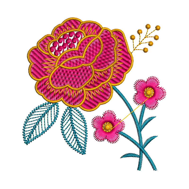 Creative Flower Embroidery Butta