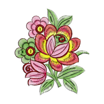 Creative Rose Floral Embroidery Design For Hankie