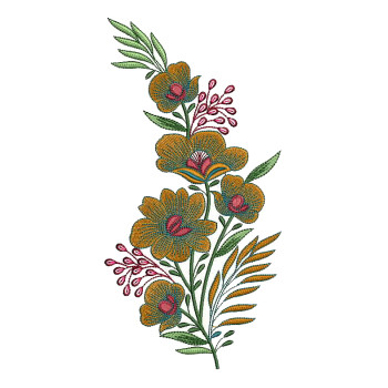 Creative Small Flower Applique Embroidery Design 25084