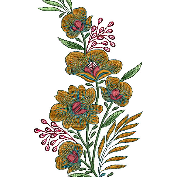 Creative Small Flower Applique Embroidery Design 25084