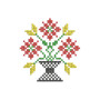 Cross Stitch Flower Pot Embroidery