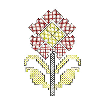 Cross Stitch Flowers Embroidery Design