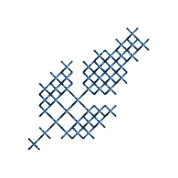 Cross Stitch Leaf Embroidery Patch