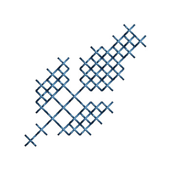 Cross Stitch Leaf Embroidery Patch