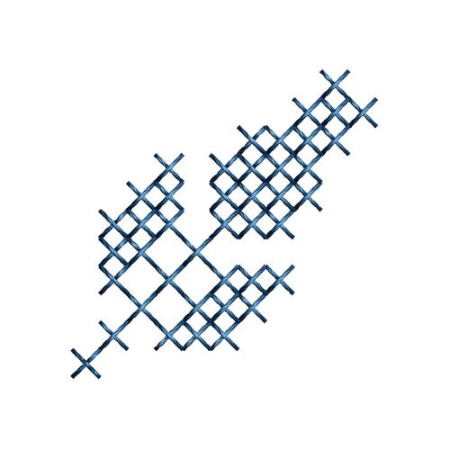 Cross Stitch Leaf Embroidery Patch