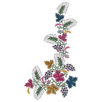 Curtain Flower Vine Embroidery Design