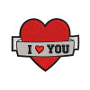 Cute I Love You Heart Embroidery