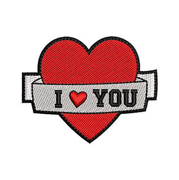 Cute I Love You Heart Embroidery