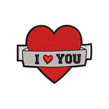 Cute I Love You Heart Embroidery