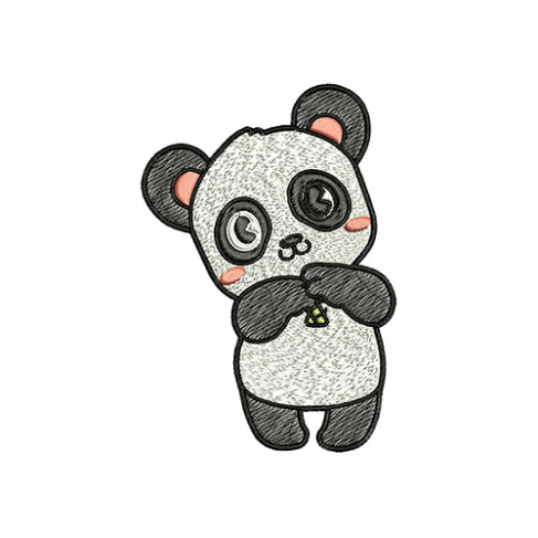 Cute Panda Embroidery Design
