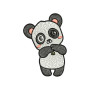 Cute Panda Embroidery Design