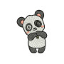 Cute Panda Embroidery Design
