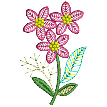 Cute floral applique embroidery Design 26174