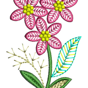 Cute floral applique embroidery Design 26174