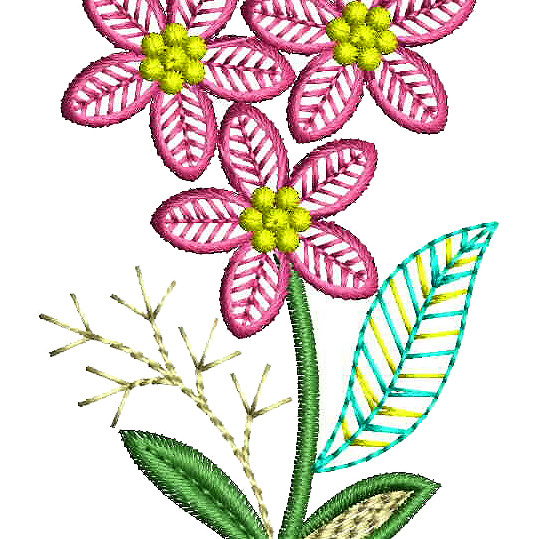 Cute floral applique embroidery Design 26174