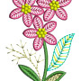 Cute floral applique embroidery Design 26174