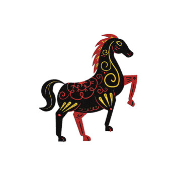 Artistic Dala Horse Machine Embroidery Design