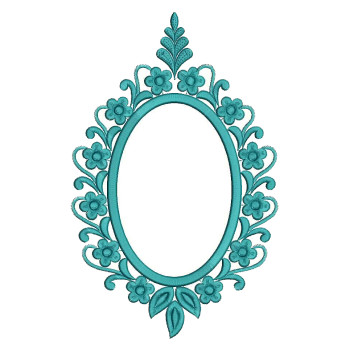 Decorative Embroidery Oval Frame