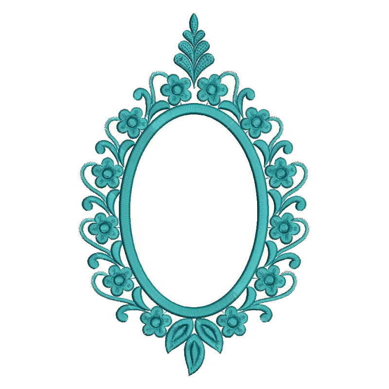 Decorative Embroidery Oval Frame