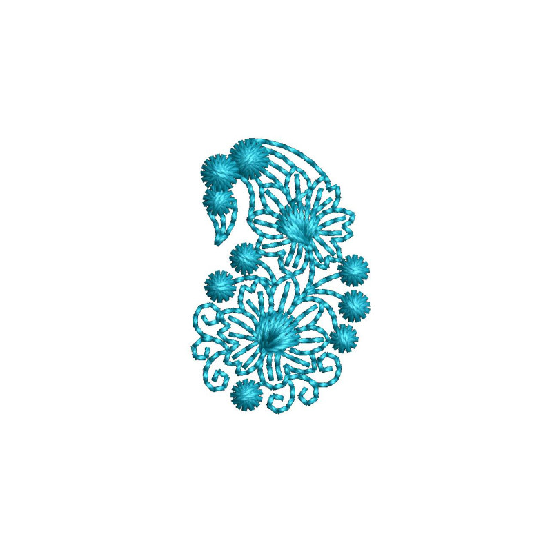 Delicate Arabic Butta Embroidery Design