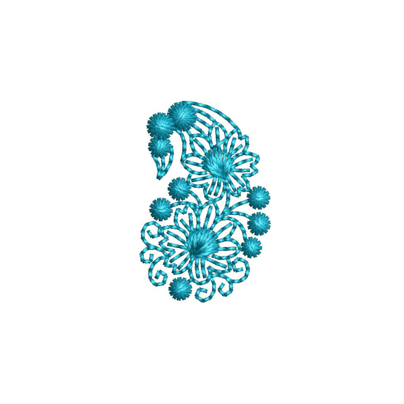 Delicate Arabic Butta Embroidery Design