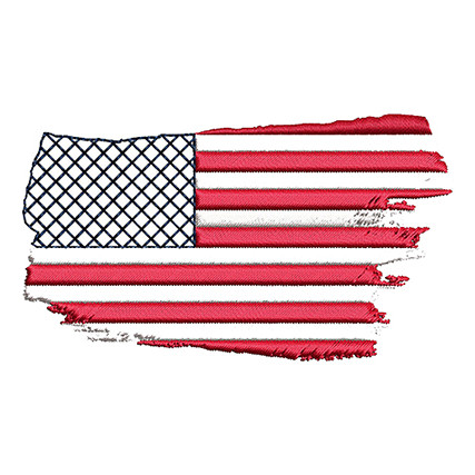 Distressed American Flag Embroidery Design For Tshirts