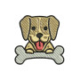 Dog With Bone Embroidery Design