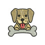 Dog With Bone Embroidery Design