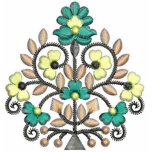 Dress Applique Embroidery Design 25503