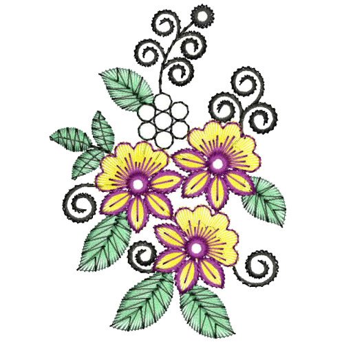 Dress Butta Machine Embroidery 25690