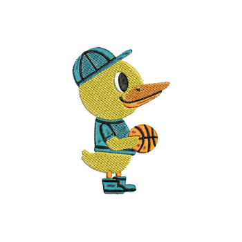 Duck With Basketball Design For School Kids Tshirt
