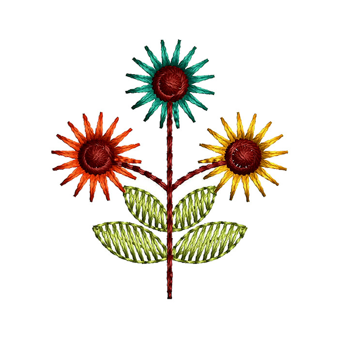 Easy Flower Embroidery Pattern