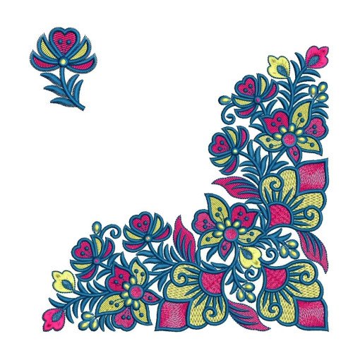 Elegant Corner Embroidery Design For Pillowcases