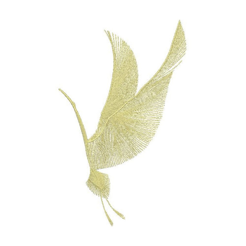 Elegant Crane Applique Embroidery Design (Single Thread)