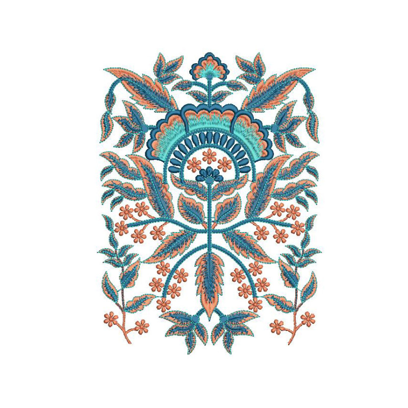 Elegant Banarasi Butta Embroidery Design (3 Colors, 27.3cm x 20.3cm)