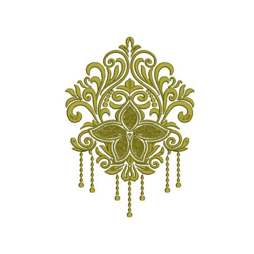  Elegant Damask Allover Embroidery Design (Single Color, 33cm x 23.6cm)